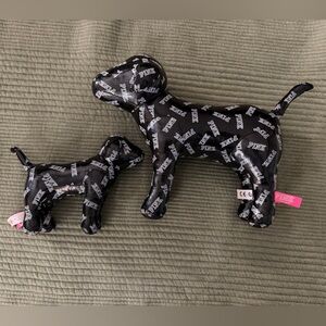 PINK Black Logo Dog Plush Set of 2 - Victorias Secret